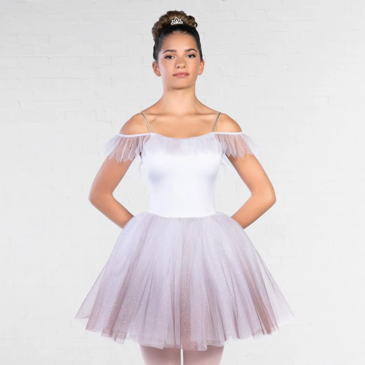 1st Position Robe de Ballet Ombrée à Paillettes avec Bordure en 
